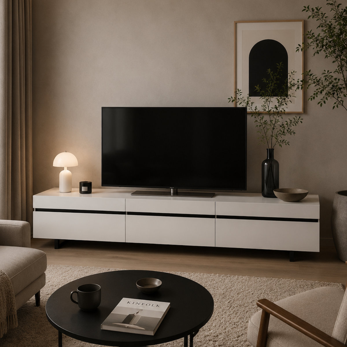 テレビ台 幅180.4cm ローボード リモコン対応 完成品 ( TV台 引出し リモコン操作OK AVボード ハイグロスシート フルオープン 大型テレビ対応 ホワイト モノトーン )【39ショップ】|インテリアパレット