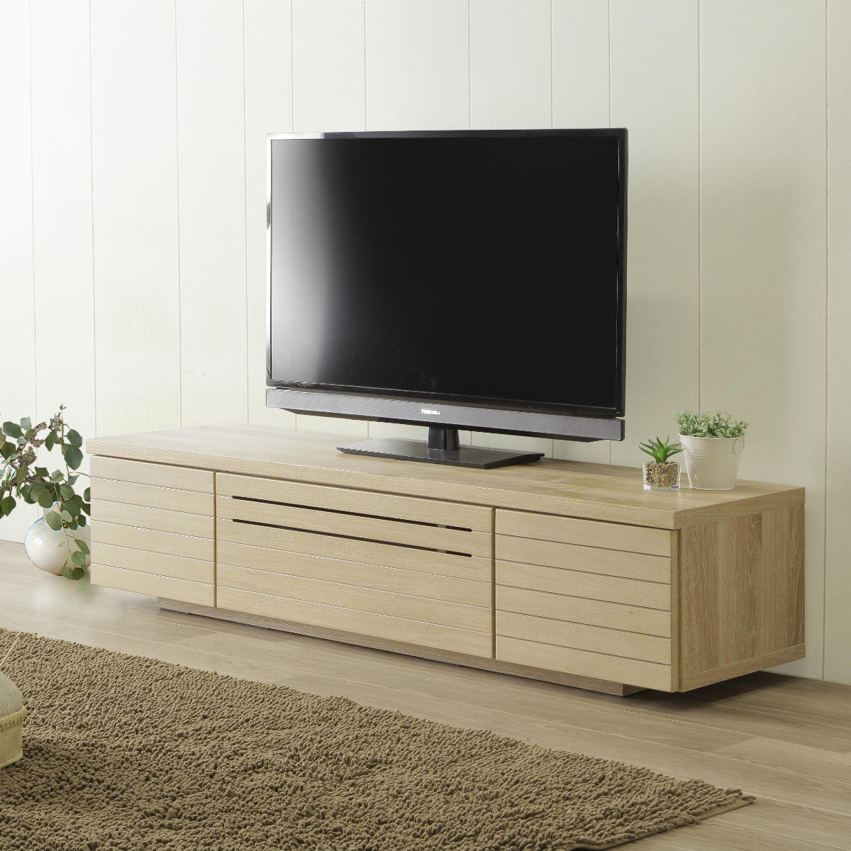 テレビ台 幅119.3cm 150.4cm 200.3cm ローボード リモコン対応 ( TV台 完成品 引出し リモコン操作OK 可動棚 AVボード オーク前板 フルオープン ナチュラル シンプル )【39ショップ】|インテリアパレット