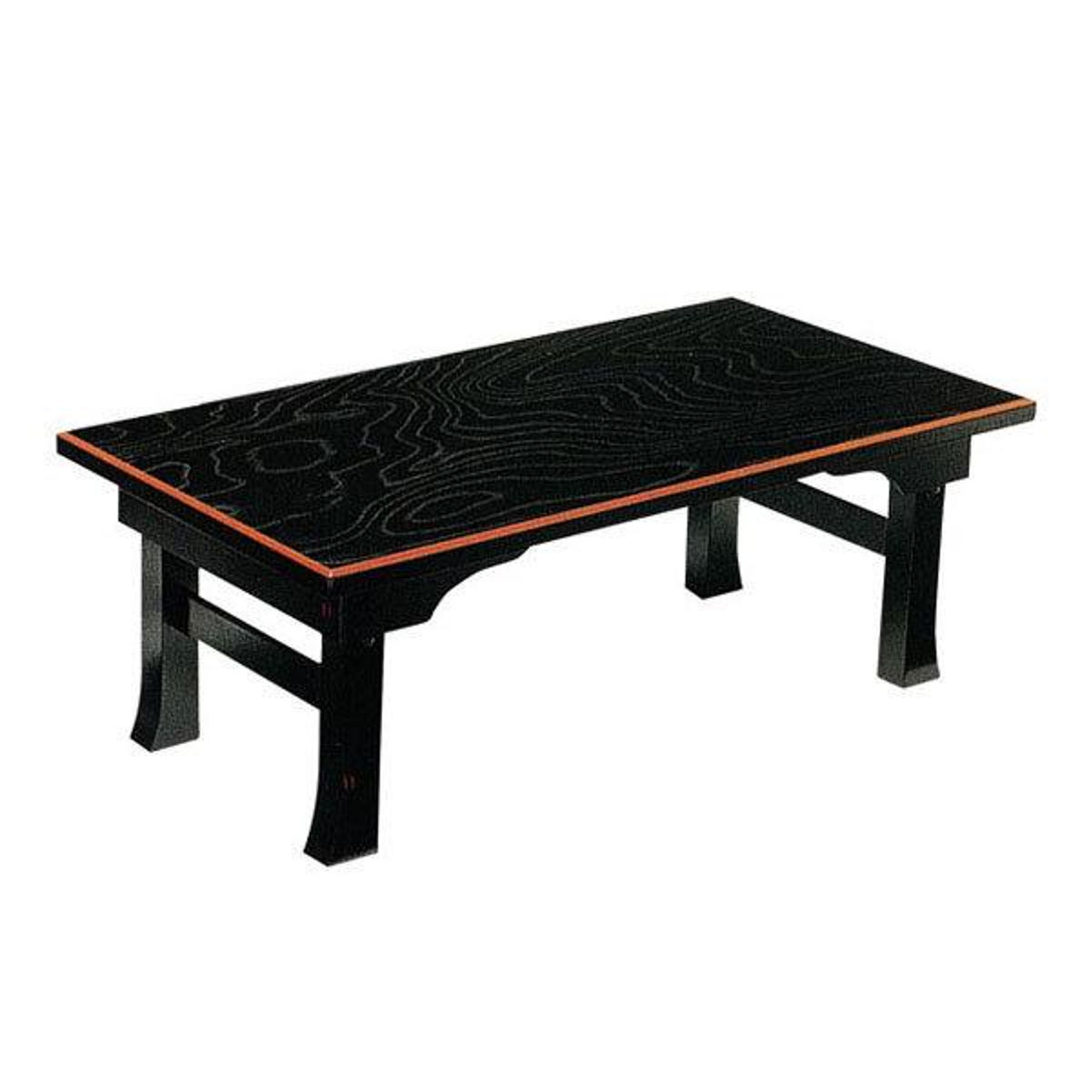 座卓 幅90cm 二月堂 黒面朱 折りたたみ 木製 ローテーブル 完成品 日本製 （ 座卓テーブル 和風座卓 座敷机 折れ脚 和室 畳 天然木 ケヤキ 突板仕上げ 欅 折り畳み 座敷 長方形 折りたたみテーブル テーブル 机 古民家 彫刻入り ）【39ショップ】