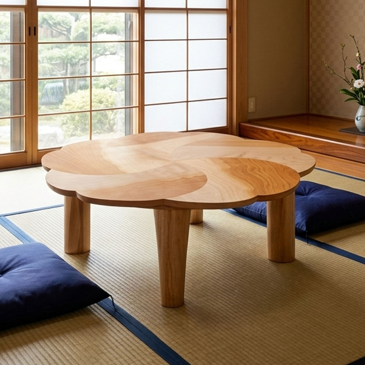座卓 円形 直径90cm 木製 チェリー 日本製 家具調こたつ （ こたつ コタツ 炬燵 折れ脚 テーブル 座卓テーブル 和風座卓 完成品 折りたたみ ちゃぶ台 座敷机 和室 畳 座敷 折り畳み サクラ 突板仕上げ 机 古民家 純和風 ）【39ショップ】
