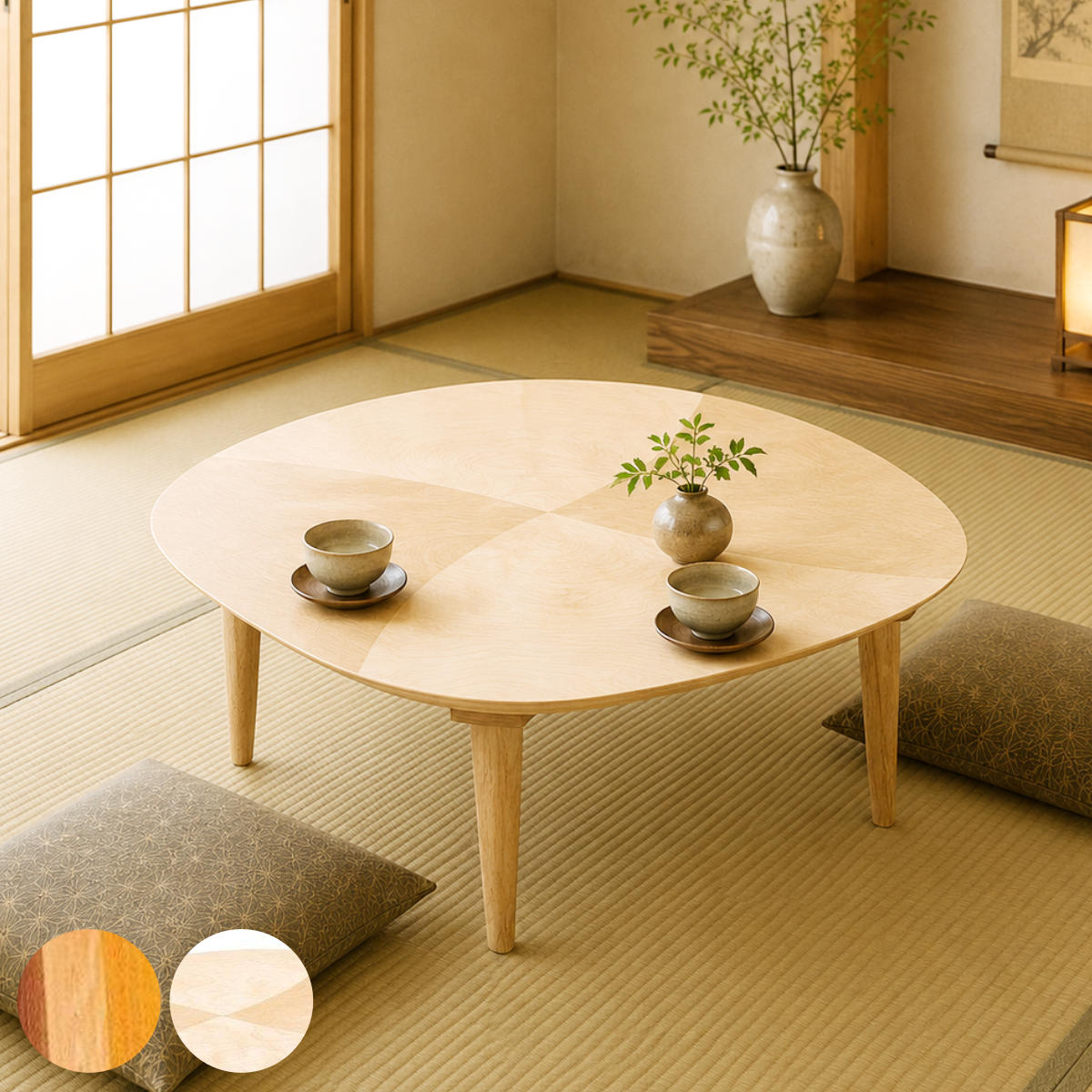 座卓 幅90cm 角丸 オーガ 家具調こたつ 日本製 （ こたつ コタツ 炬燵 天然木 木製 リビングテーブル ローテーブル 1年中 使える おしゃれ 和風 ちゃぶ台 和室 和 おこた センターテーブル ）【39ショップ】｜インテリアパレット 40,937円
