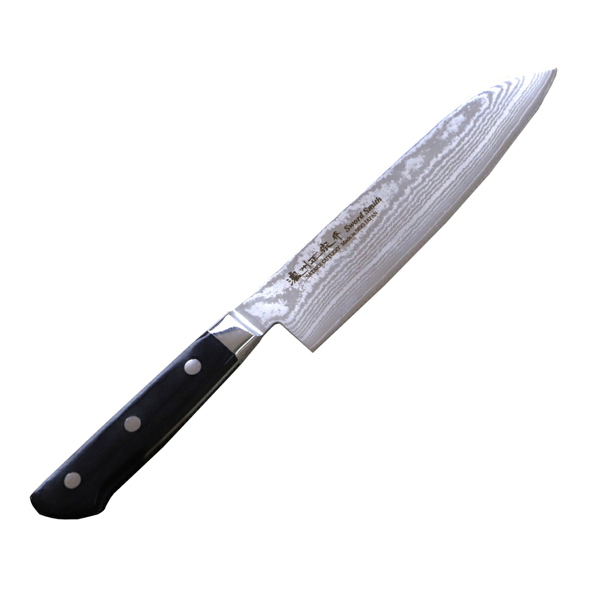 三徳包丁 17cm 木柄 鍛接ダマスカス鋼 69層 濃州正宗 日本製 ( 包丁 万能包丁 料理包丁 分化包丁 170mm ダマスカス 切れ味抜群 キッチンナイフ キッチンツール 万能 ナイフ 調理器具 ) 【39ショップ】|インテリアパレット