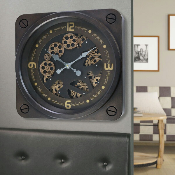 掛け時計 ギアクロック Gear Clock 幅49cm ( 送料無料 壁掛け時計 時計 インテリア 歯車 ギア メカ 存在感 大きめ 見やすい オシャレ 壁掛時計 掛時計 とけい ) 【39ショップ】|インテリアパレット