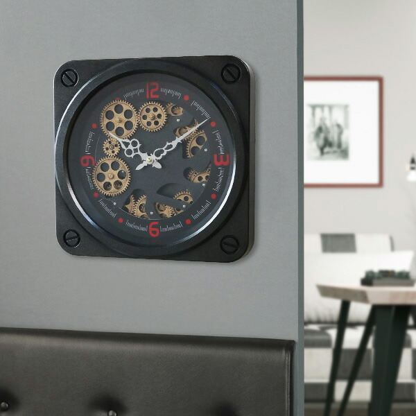 掛け時計 ギアクロック Gear Clock 幅37cm （ 送料無料 壁掛け時計 時計 インテリア 歯車 ギア メカ 存在感 大きめ 見やすい オシャレ 壁掛時計 掛時計 とけい ） 【39ショップ】