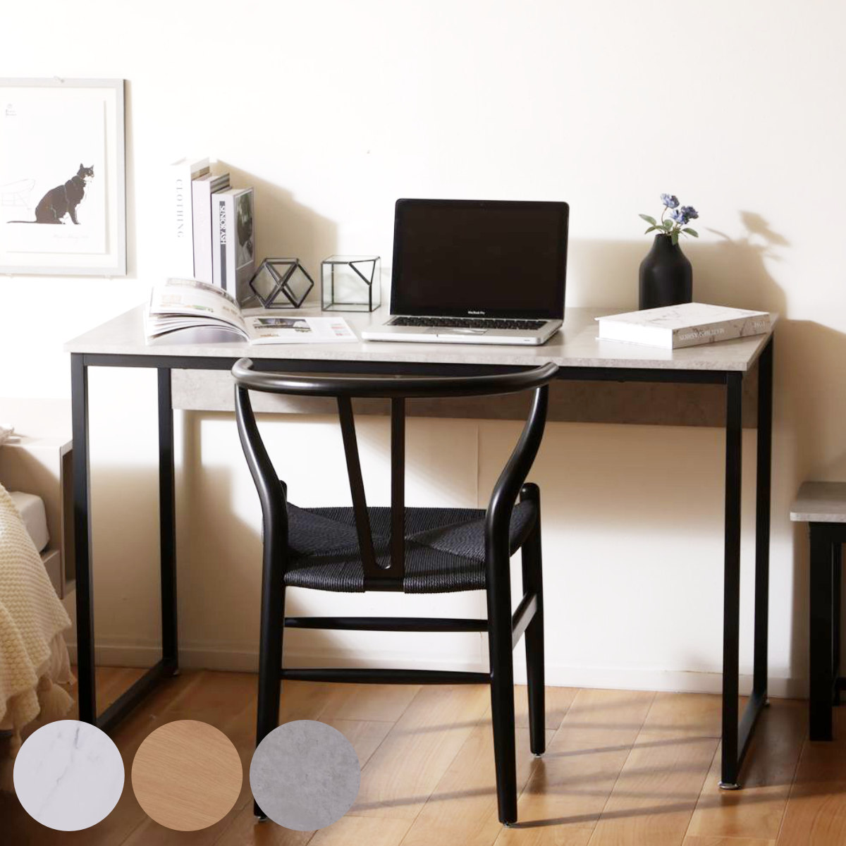 楽天市場】書斎 机 高級 大理石風 セラミック 幅140cm パソコンデスク