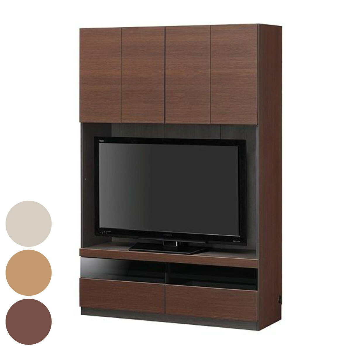 テレビ台ユニット 幅120cm 壁面収納 日本製 ポルターレ （ 壁面キャビネット 棚 ラック テレビ台 収納 リビング収納 キャビネット 壁面テレビボード AV収納 AVラック 両開き扉 耐震ラッチ 壁面家具 壁面収納ユニット ）【39ショップ】