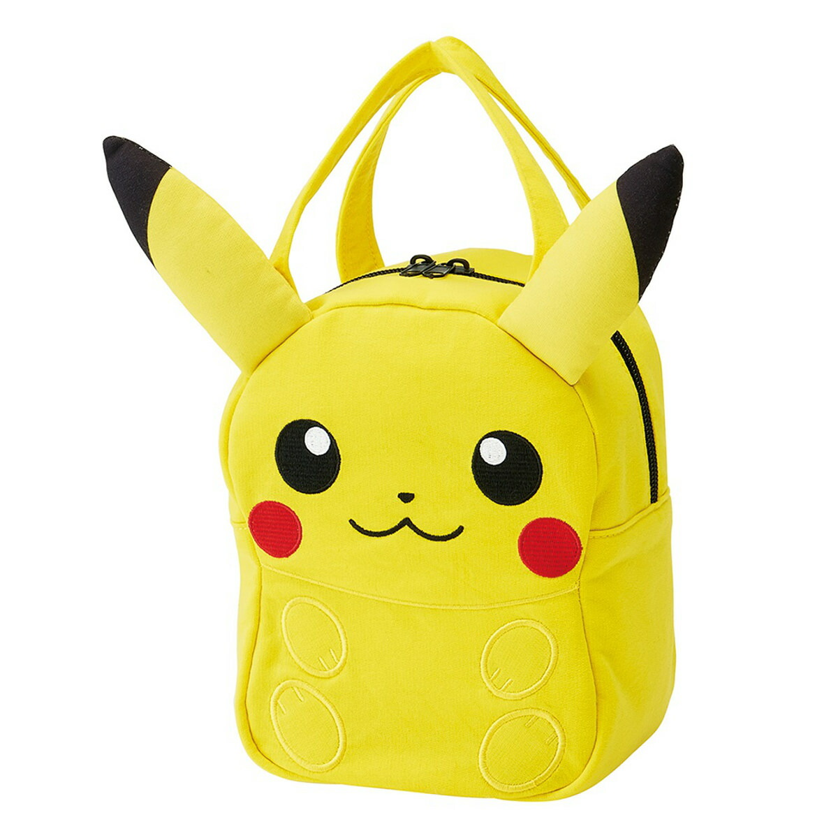 キッズバッグ スエット素材 ダイカット バッグ ピカチュウ （ ポケモン ポケットモンスター 子供用カバン かばん 手提げ スウェット素材 キャラクター 鞄 カバン キッズ 子供 子ども 普段使い おでかけ お出かけ お散歩 行楽 ）【39ショップ】画像