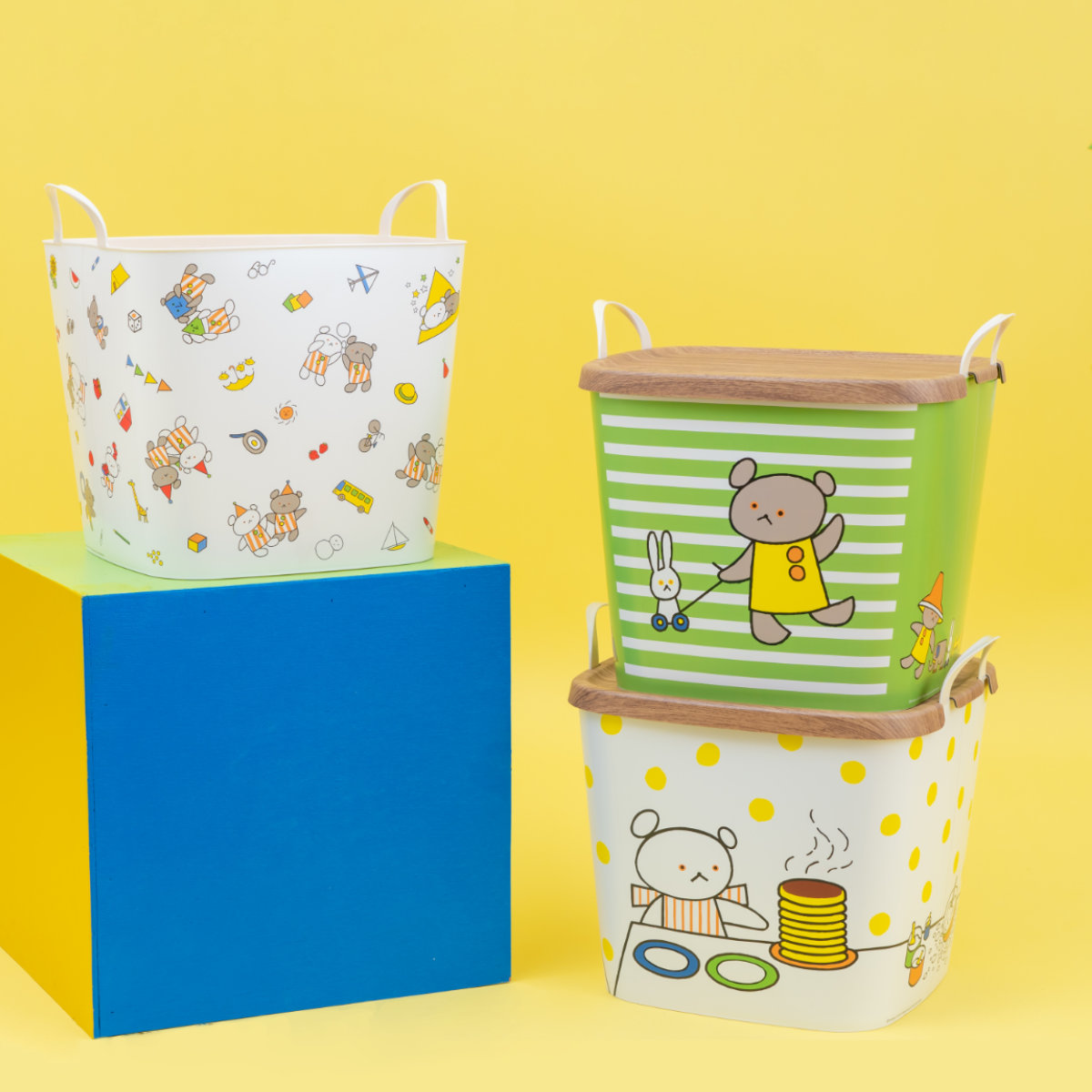いただきますこっと　5個セット ZA55 おままごと収納ボックス キッチン 2Pセット おもちゃ箱