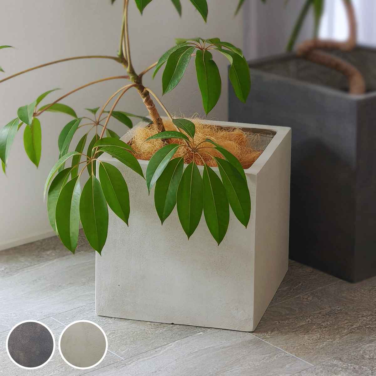 プランター グリッテ 石調FRPプランター 幅40cm 角型 （ プランターカバー スクエア 植木鉢 鉢 底穴 屋外 外 家庭菜園 寄せ植え おしゃれ ポット 鉢カバー 鉢植え 屋内 丸型 円型 大型プランター 水抜き穴 大型 花 ）【39ショップ】