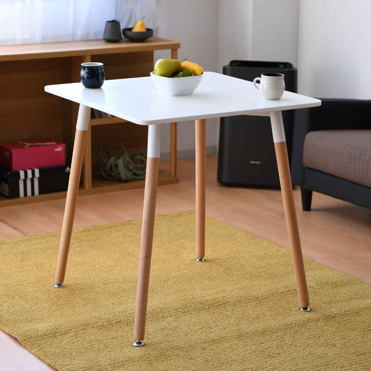 カフェテーブル 幅70cm 正方形 シンプル ( スクエア ダイニングテーブル テーブル 食卓 2人掛け 白 ホワイト おしゃれ 北欧 コンパクト )【39ショップ】|インテリアパレット