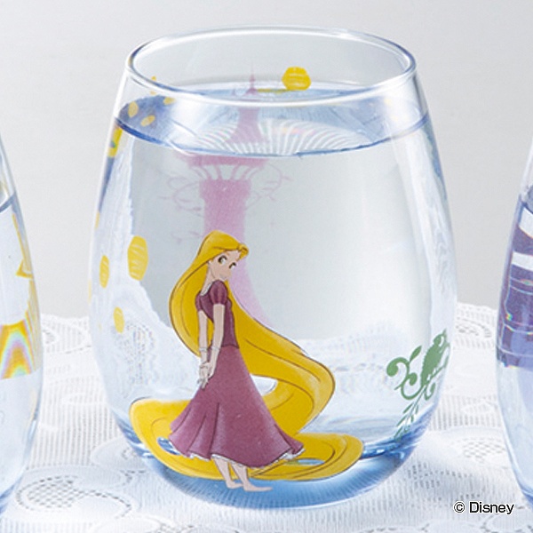 グラス 330ml 3D ラプンツェル コップ ガラス 日本製 キャラクター （ ガラスコップ 丸い タンブラー ディズニー プリンセス 塔の上のラプンツェル 丸いグラス かわいい おしゃれ キャラ ） 【39ショップ】画像