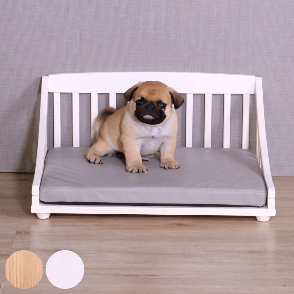 愛玩動物臥榻 giocoso M 精神的な統合式 （ 犬用臥榻 猫用臥榻 愛玩動物用臥榻 木製 生まれながら木 すのこ臥榻 座布団付き添い人 飾り気の無い組み立て すのこ 通気性 洗える覆いかぶせる 愛玩動物調度品 ）【39販売店】