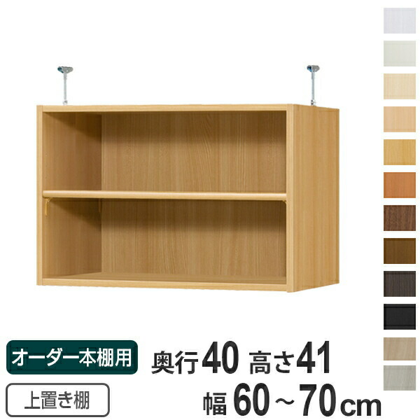 専用 上置き棚 標準棚板 type41 オーダー本棚 奥行40cm 幅60-70cm用 （ 送料無料 オーダーメイド 天井つっぱり 本棚 収納ラック セミオーダー ） 【39ショップ】