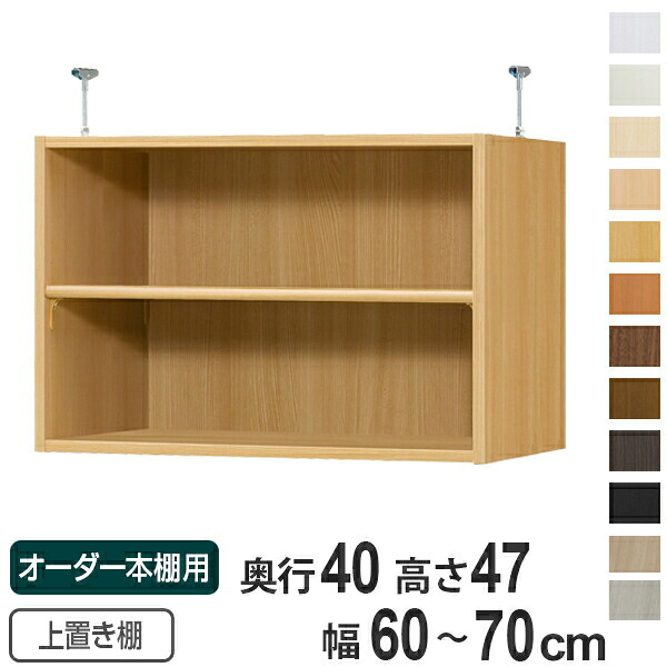 専用 上置き棚 標準棚板 type47 オーダー本棚 奥行40cm 幅60-70cm用 ( 送料無料 オーダーメイド 天井つっぱり 本棚 多目的ラック セミオーダー ) 【39ショップ】|インテリアパレット