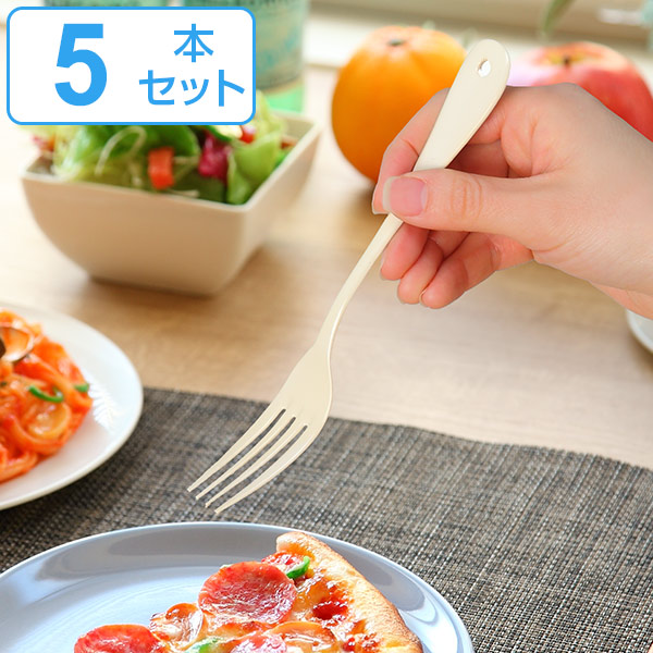 フォーク 19cm ノワ Noix デザートフォーク ステンレス製 ホーロー 日本製 同色5本セット （ テーブルフォーク 洋食器 カトラリー 琺瑯 おしゃれ かわいい アイボリー ） 【39ショップ】