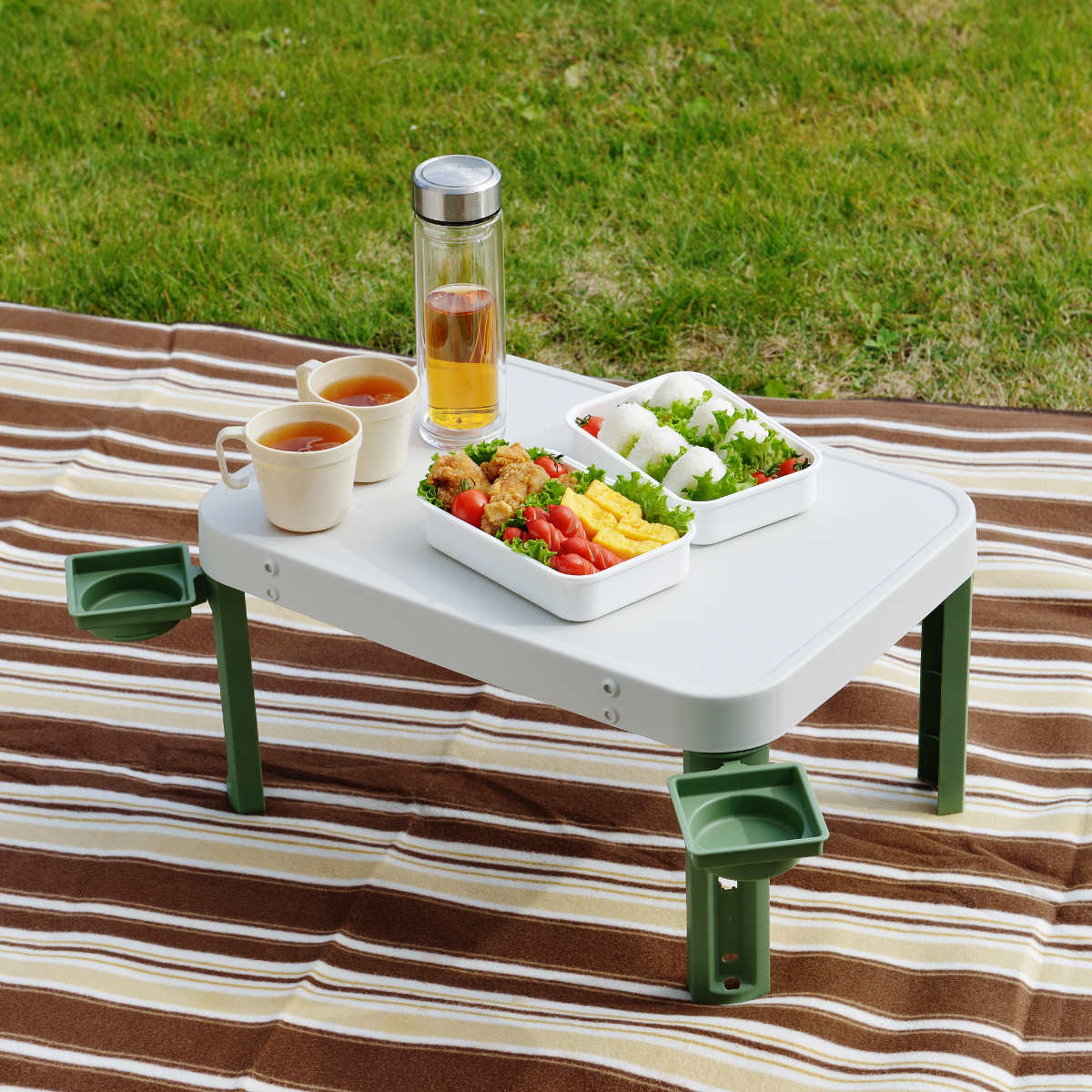 楽天市場】バタフライ レジャーテーブル角型 ブルー日本製 アウトドア