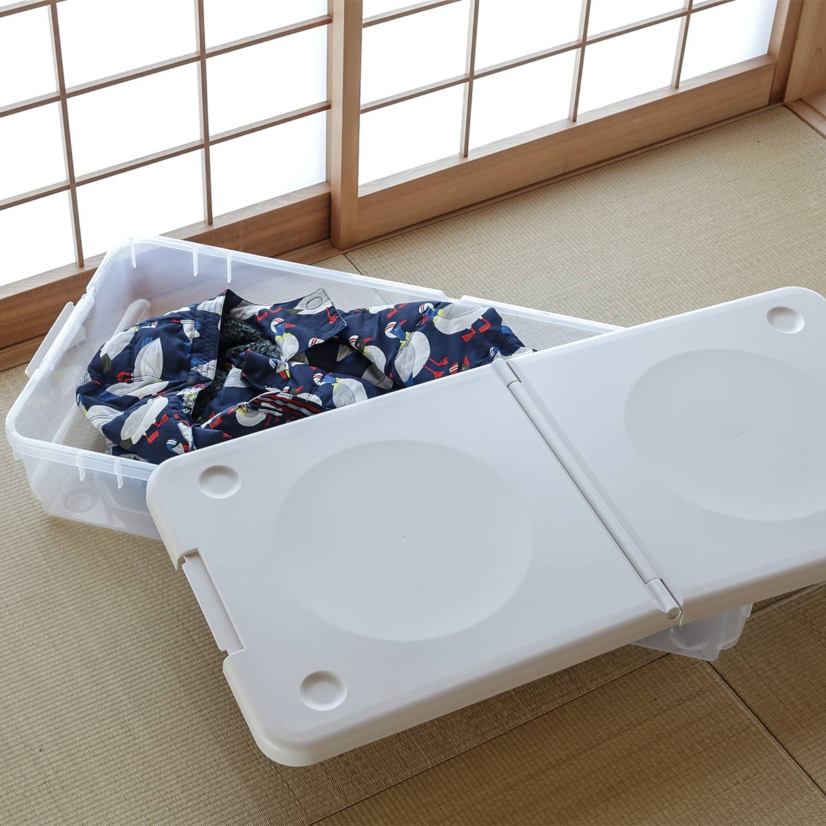 収納ボックス 45S ロング とっても便利箱 フタ付き 5個セット （ 幅45&times;奥行98&times;高さ17cm ベッド下収納 ベッド下 収納 収納ケース 隙間収納 衣装ケース 薄型 ケース ボックス 便利箱 大容量 プラスチック 日本製 着物 保管 ）【39ショップ】｜インテリアパレット