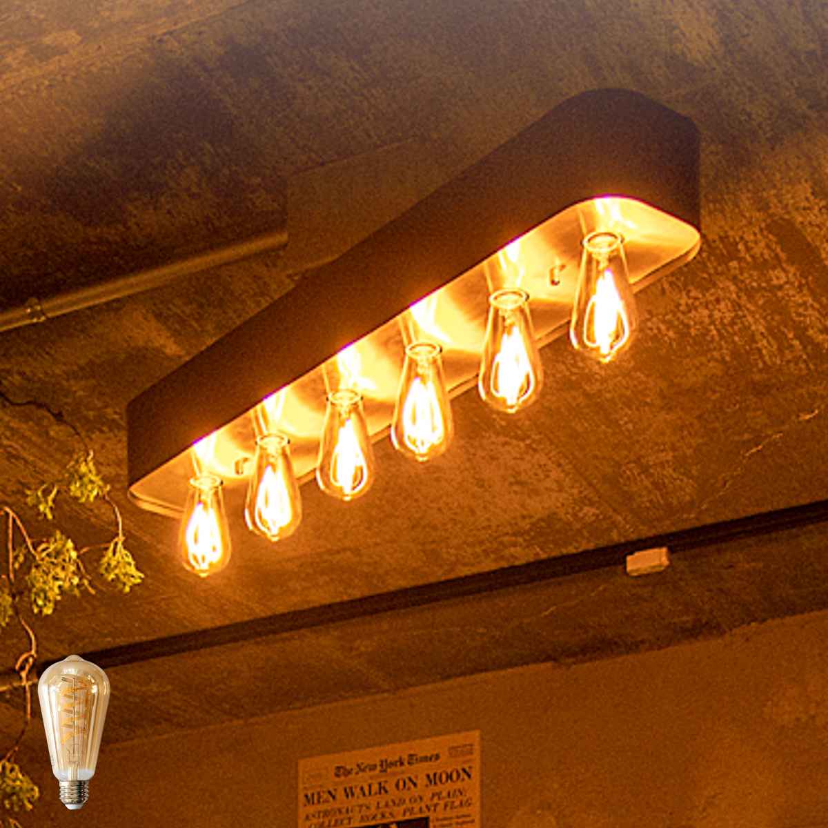 シーリングライト 6灯 LED電球付き ハーフ球 バーミラ gram eight グラムエイト （ 天井照明 照明 照明器具 電気 電球付き アプリ対応 調光 調色 薄型 個性的 横長 ノスタルジック リビング ダイニング インダストリアル おしゃれ ）【39ショップ】