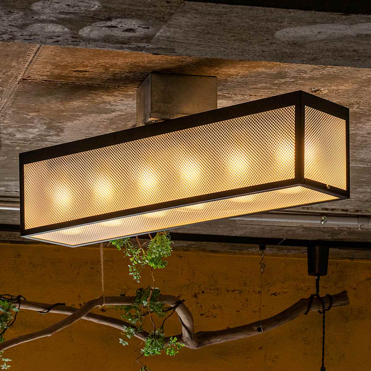 シーリングライト 6灯 LED電球付き ジェネッタ gram eight グラムエイト （ 天井照明 照明 照明器具 電気 工事不要 カフェ風 サインボード風 リビング キッチン ダイニング おしゃれ 電球付き ）【39ショップ】
