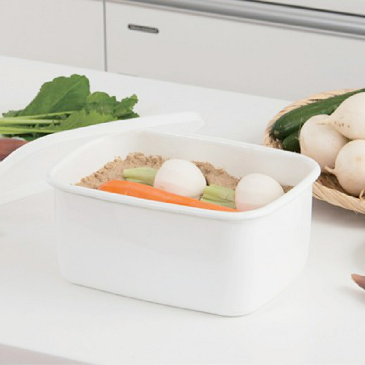 楽天市場】野田琺瑯 ぬか漬け美人 TK-32 漬け物 保存容器 3.2L 水取器