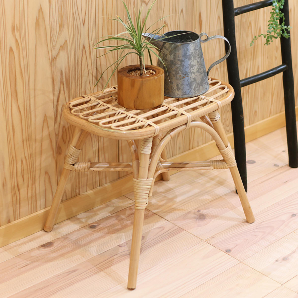 ミニベンチスツール ラタン 高さ41cm 天然素材 （ 籐 スツール ベンチ イス ラタン家具 腰掛 完成品 チェア 軽量 コンパクト 玄関 籐家具 1人掛 ） 【39ショップ】｜インテリアパレット