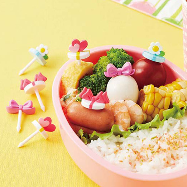 ピック プレゼントピック ピンチョス 8本入り キャラ弁 お弁当 保育園 幼稚園 プレゼント ラッピング ハート リボン お弁当グッズ 弁当 デコ弁 遠足 運動会 飾り 弁当グッズ パーティー 39ショップ