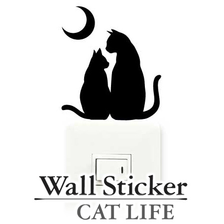 楽天市場 ウォールステッカー 壁紙シール 猫 カップル Cat Life インテリアシール ウォールシール Wall Story コンセント 壁 シール デコレーションステッカー デコレーションシール スイッチ 39ショップ インテリアパレット