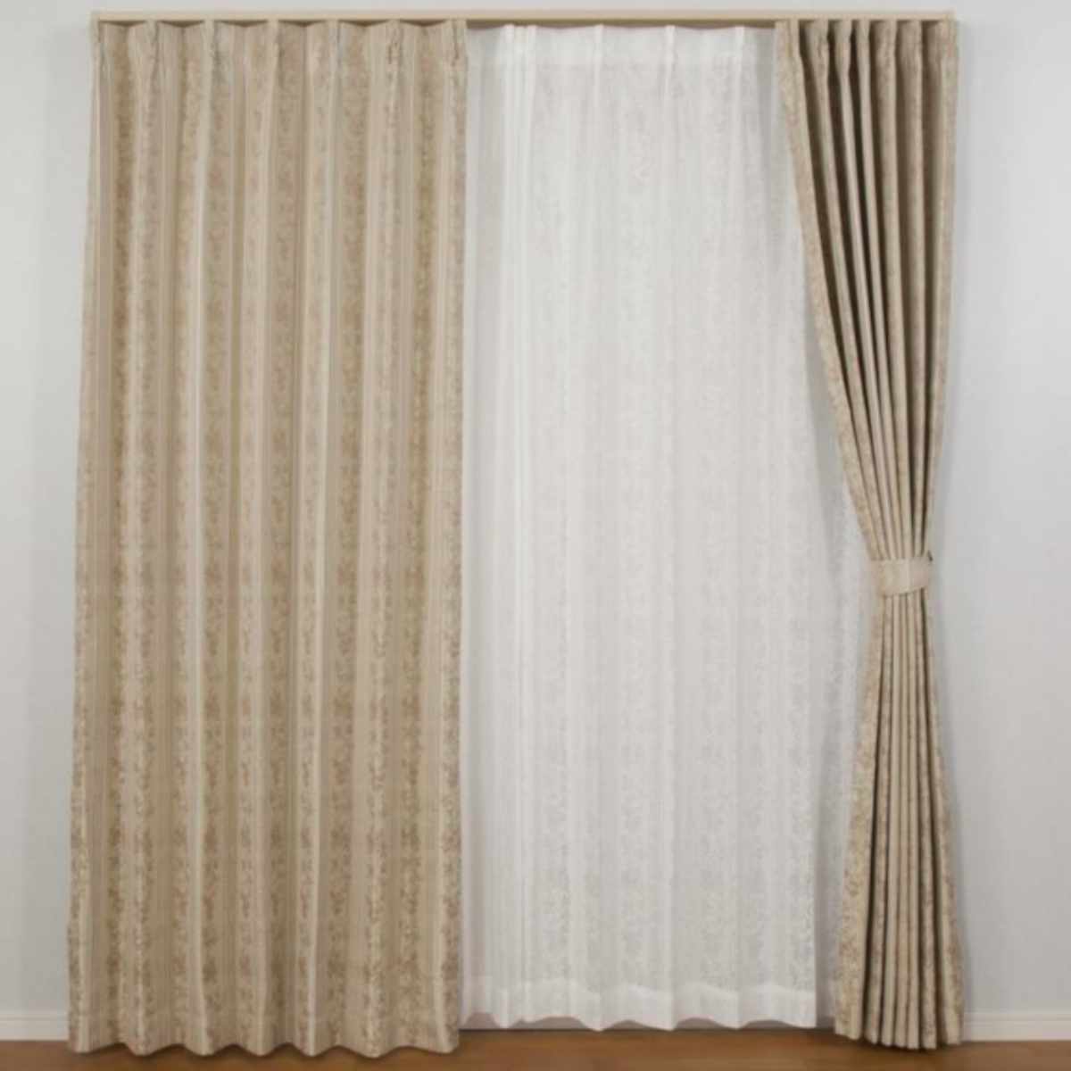 カーテン 3級遮光 100×105～220cm 2枚、150×135～230cm・200×135～220cm 1枚 形状記憶 洗える ローズ （ 遮光カーテン ドレープ ドレープカーテン 3級 遮光 既製品 洗えるカーテン 形状記憶加工 インテリア 花柄 ピンク ）【39ショップ】