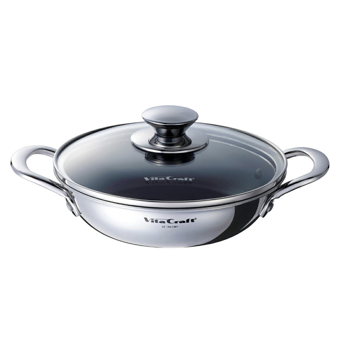 楽天市場】ビタクラフト テーブルパン 22cm ガラス蓋付き NO.1362 浅型