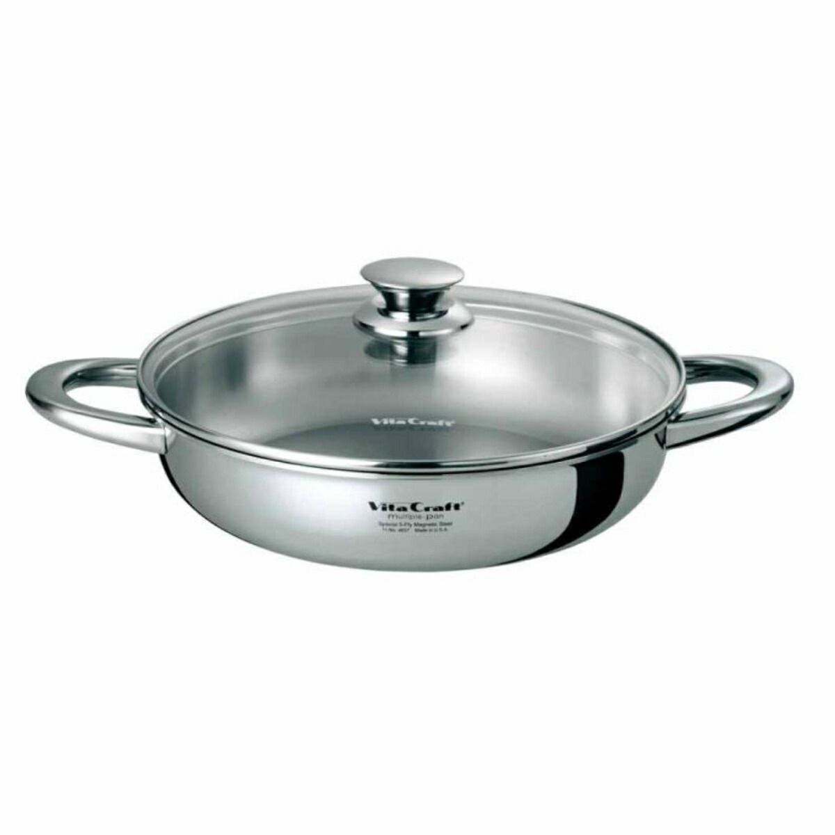 Vita Craft マルチ食麺麭 25糎 IH相応う 2.9L No.4857 両手なべ （ ビタクラフト 屁っ放り火相応う ステンレス鋼 蓋付き添い人 両手 鍋 無水膳立て 無油膳立て VitaCraft 無水鍋 膳立て鍋 ステンレス鋼鍋 なべ 25 浪花節的 余熱膳立て ）【39販売店】