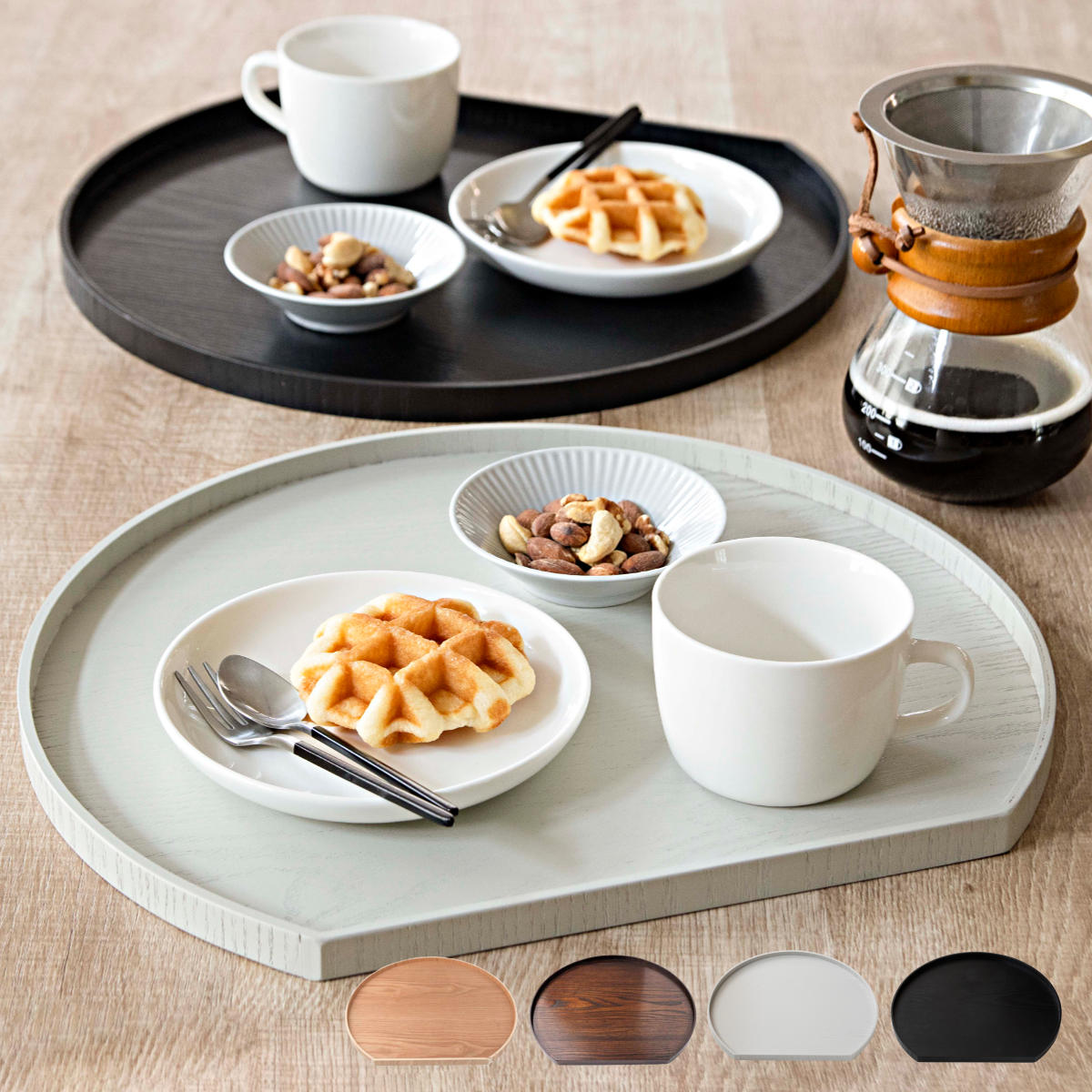 楽天市場】【レビュー特典付き】 お盆 36cm トレー 半月膳 半月盆 木製