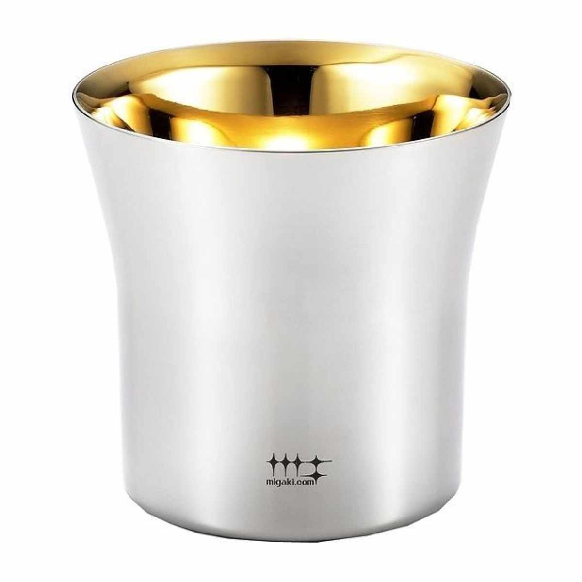 タンプラー 2重鍵を掛けるタンプラー 320ml 金メッキ完成 磨き屋暴力団 日本製 （ 今めかしい 差し上げ物 ステンレス鋼製 差し上げ物 酒器 日本酒用 ステンレス鋼タンプラー ）【39販売店】