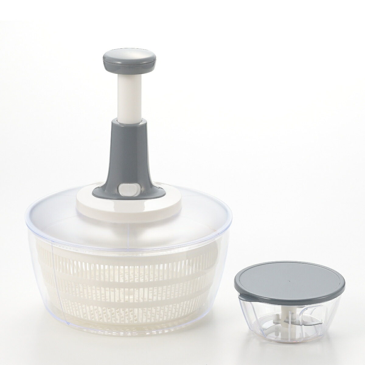 サラダスピナー＆フードプロセッサー みじん切り器 （ 水切り器 フードチョッパー みじん切り チョッパー 手動 みじん切りカッター フードプロセッサー フードカッター 野菜水切り器 コンパクト ）【39ショップ】