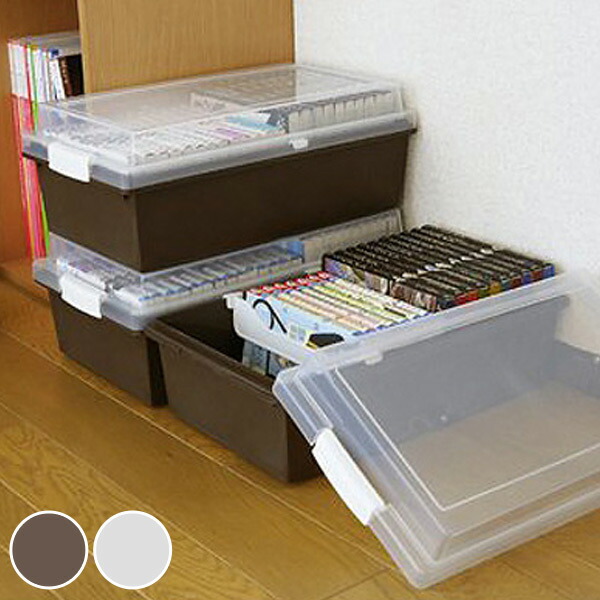 楽天市場 収納ケース メディア収納ボックス コミック Dvd ゲームソフト メディアケース フタ付き プラスチック製 収納 仕切り板付き 積み重ね スタッキング 収納ボックス 漫画 39ショップ インテリアパレット