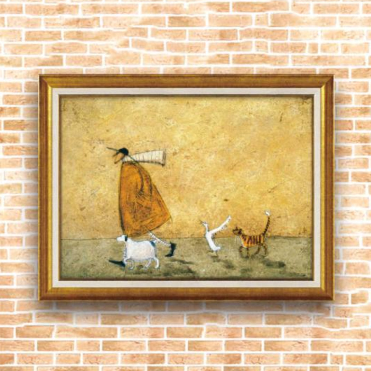 アートパネル サムトフト 『ホーレスとストライプス』 72.5&times;55.5cm （ 絵画 絵 アート インテリア 額 額入り 壁掛け 犬 ネコ 動物 ポスター アートフレーム アートポスター ウォールアート パネル 額付き かわいい ）【39ショップ】｜インテリアパレット