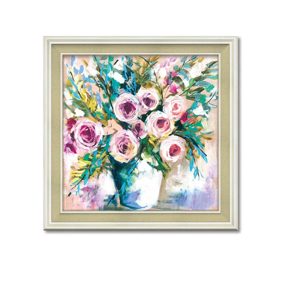 アートパネル アマンダ ブルックス 『レモン セント ガン アンド ブッシュ』 59.5×59.5cm （ 絵画 絵 アート 額 額入り 壁掛け おしゃれ ゲル加工 花 ポスター アートフレーム アートポスター ウォールアート 額付き 華やか ）【39ショップ】