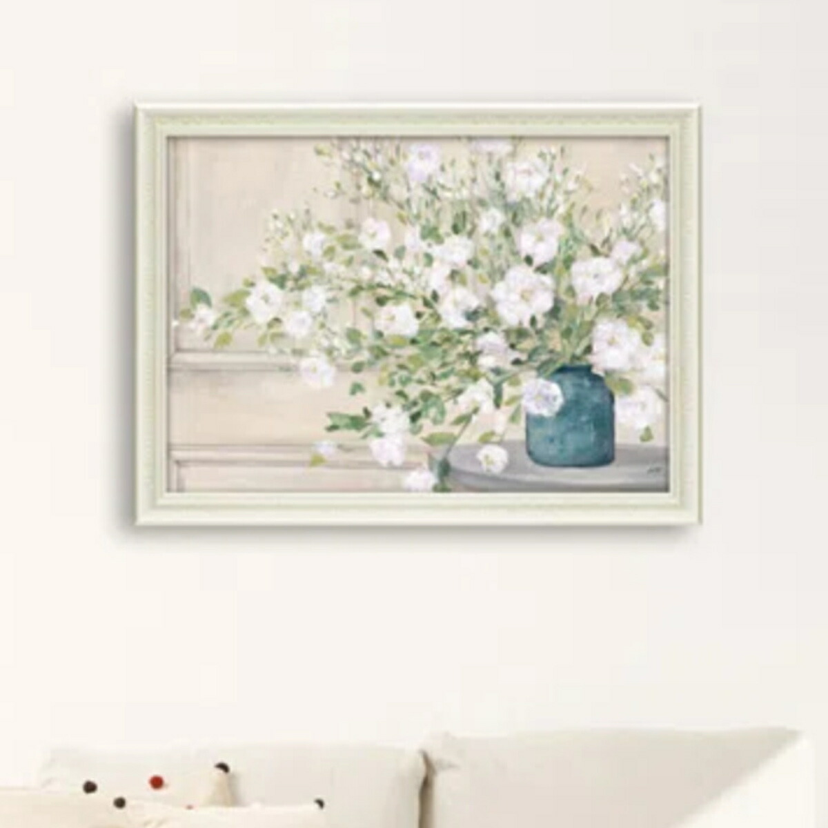 アートパネル ジュリア プリントン 『ホワイト ブーケ』 77.5×57.5cm ( 絵画 絵 アート インテリア 額 額入り 壁掛け おしゃれ ゲル加工 花 ポスター アートフレーム アートポスター ウォールアート パネル 額付き 華やか )【39ショップ】|インテリアパレット