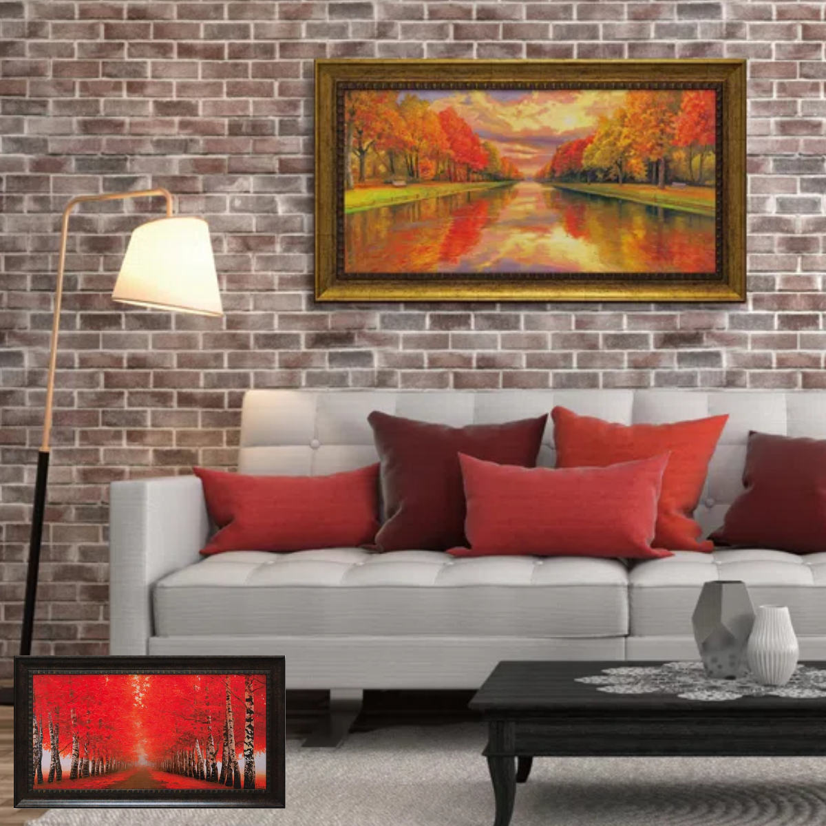 アートパネル アドリアーノ ガラッソー 104.5×59cm （ 絵画 絵 アート インテリア 額入り 壁掛け おしゃれ ゲル加工 風景画 紅葉 ポスター アートフレーム アートポスター 額付き フレーム付き ）【39ショップ】
