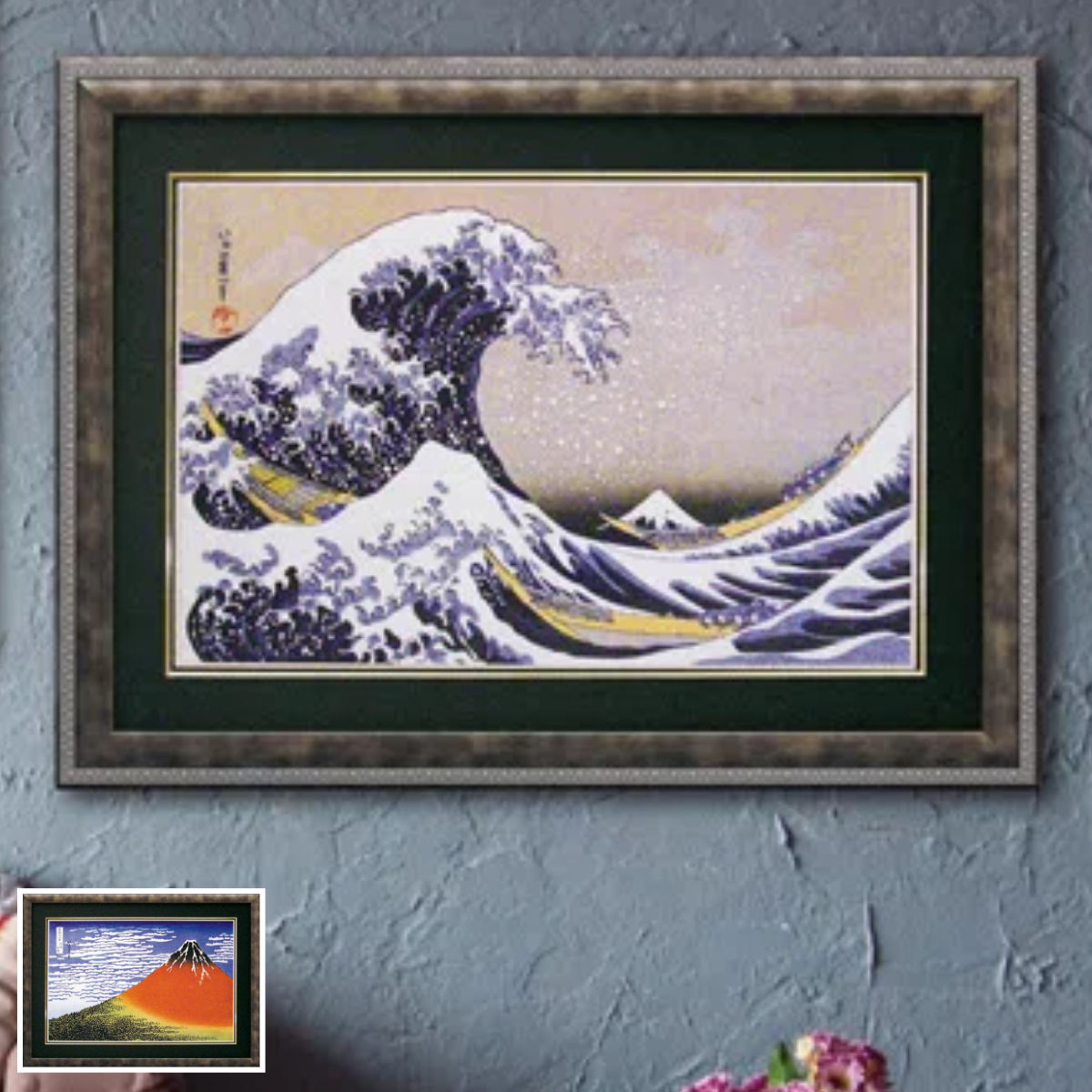 楽天市場】10年保証 名画 油絵 神奈川沖浪裏 葛飾北斎 手彩仕上 高精細