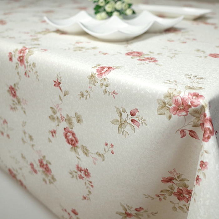 花柄刺繍(薔薇)　テーブルクロス 175×130cm 花柄刺繍(薔薇) テーブルクロス 175×130cm