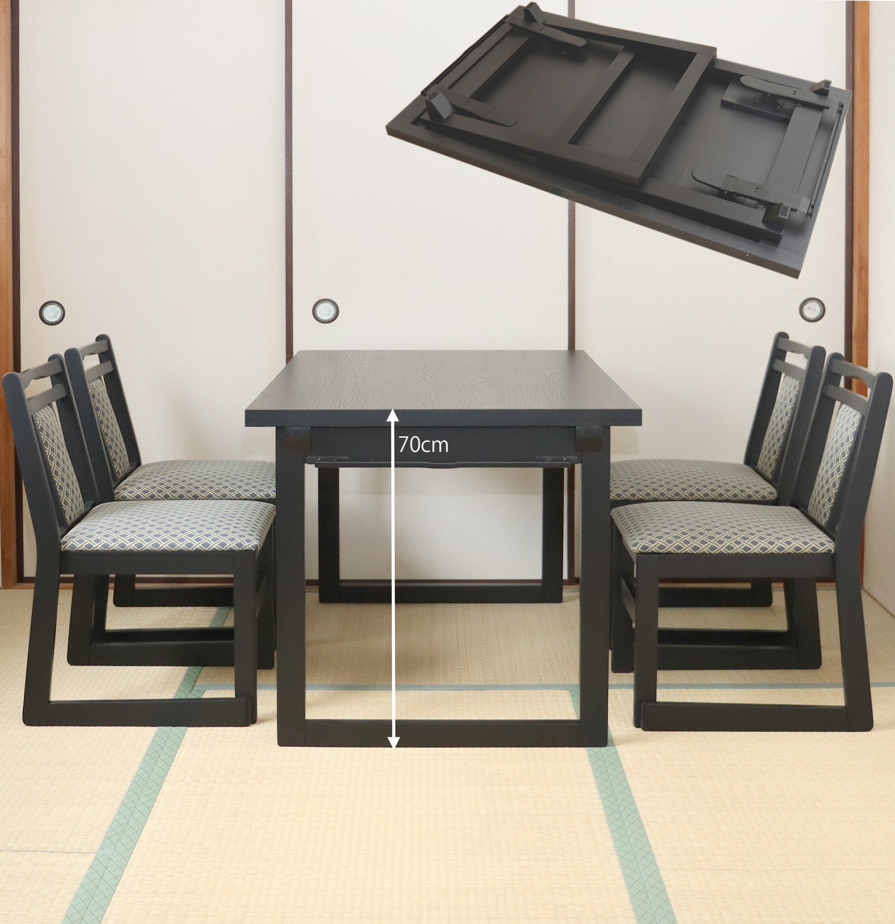 楽天市場】NEW和室用テーブル3点セット 和室用テーブル1台75x75x高さ