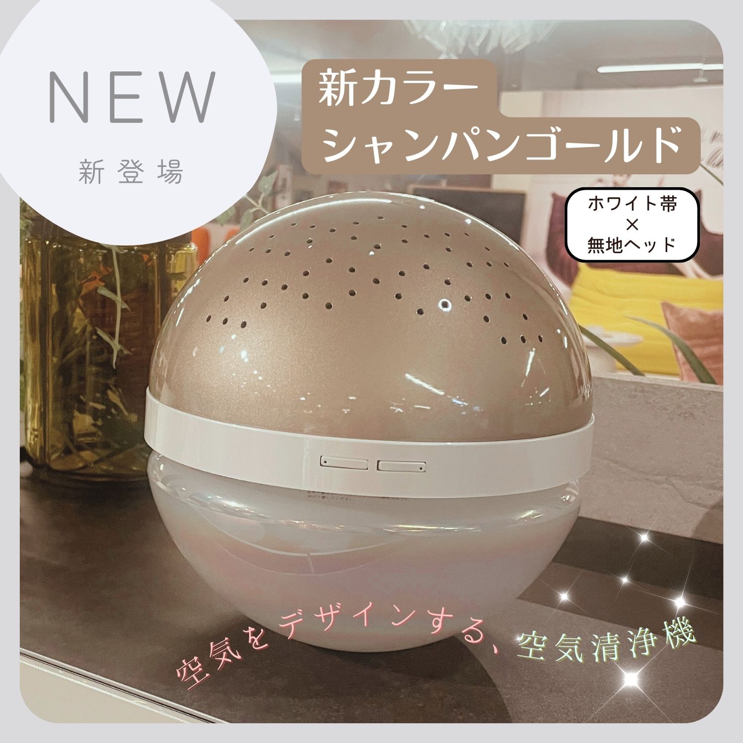 NEW色合い【三鞭酒ゴールド×白いこと帯】アンティバック 神通力どんぶり鉢Air 空気の状態洗い濯ぎ器 空気の状態汚れのない機 L大きさ 20畳 MAGICBALL 香り