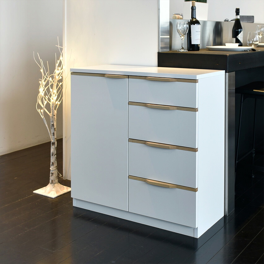 楽天市場】カウンター下収納 キッチン収納 カレン 幅90cm ホワイト 白