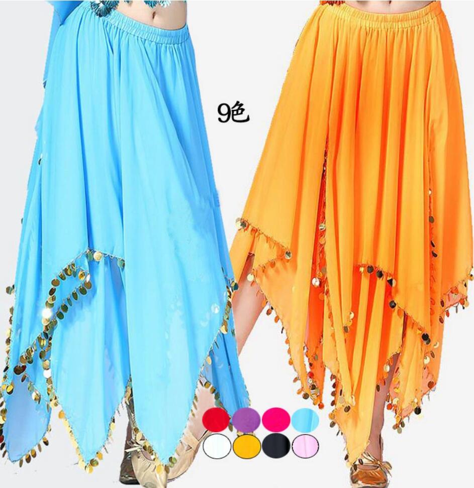 楽天市場】ベリーダンス スカート ロング丈 不規則裾 三角形 ふんわり