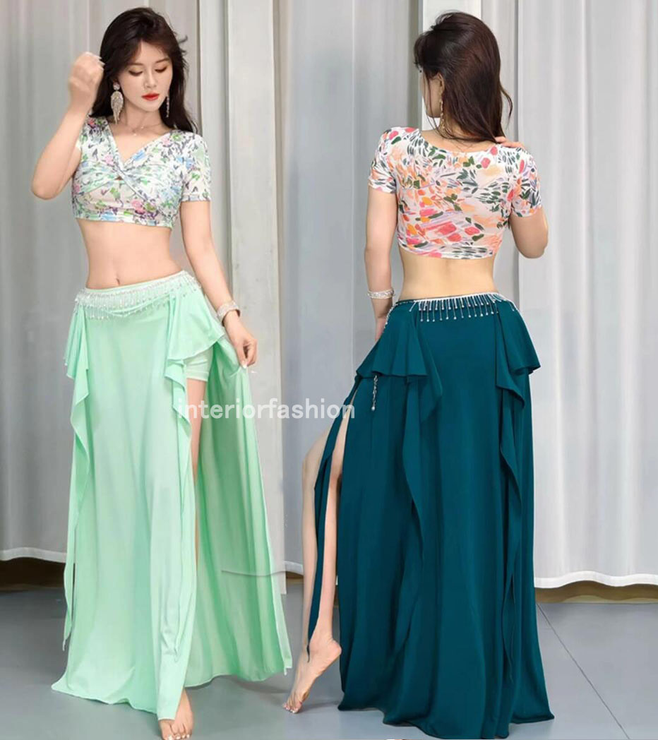 楽天市場】ベリーダンス 衣装セット 新作 セクシー系 花柄 総柄 半袖