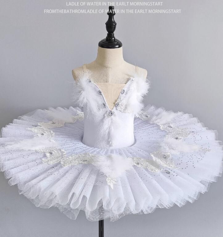 可愛い子供バレエダンス 白羽付き ふわふわチュチュスカート ドレス 子供バレエダンス衣装 レオタード 腕花　女の子ドレス 演出服7色 バレエ 専門服 女の子 バレエ衣装 練習着 可愛いスカート ダンス ドレス ガールズ バレエ 専門服 子供 ステージ衣装110-160cm