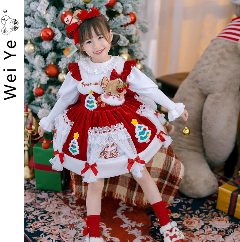 お子さん衣装 ロリータドレスキャミソールドレス  マント ボア付き添い人 もこもこ でき事 プルオーバー加えること能力のあるクリスマス コスプレ 聖ニコラス お召しもの 日常着付ける能力のある 寄り合いお召しもの イベントコスプレ サンタ服 コスプレ ガールズChristmas X\u0027mas お召しもの 化けの皮 キッズ・ベビー・マタニティ-ワンピース-キッズファッション