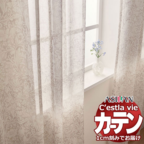 購入注文 引き幕 アスワン セラヴィ C2067 滑っこい仕立てもの 約1倍ヒダなし 幅270×高さ260珊迄