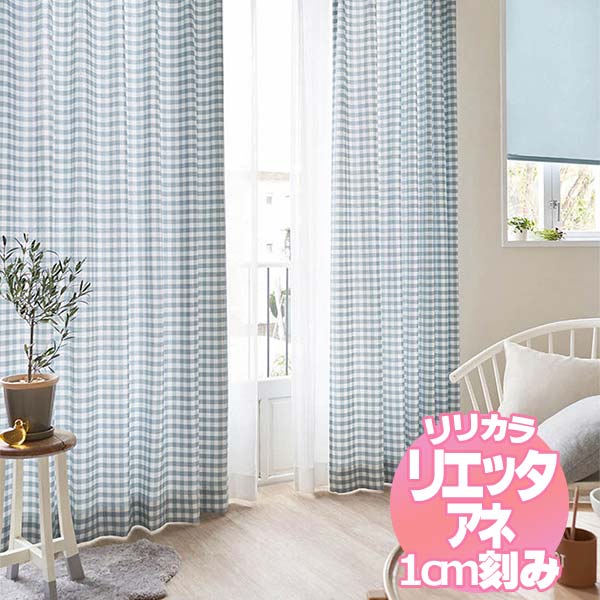 リリカラ リエッタアネ オーダーカーテン＆シェード 厚地＋レース レギュラー縫製 約1.5倍ヒダ NE288・NE289 幅200×丈240cmまで