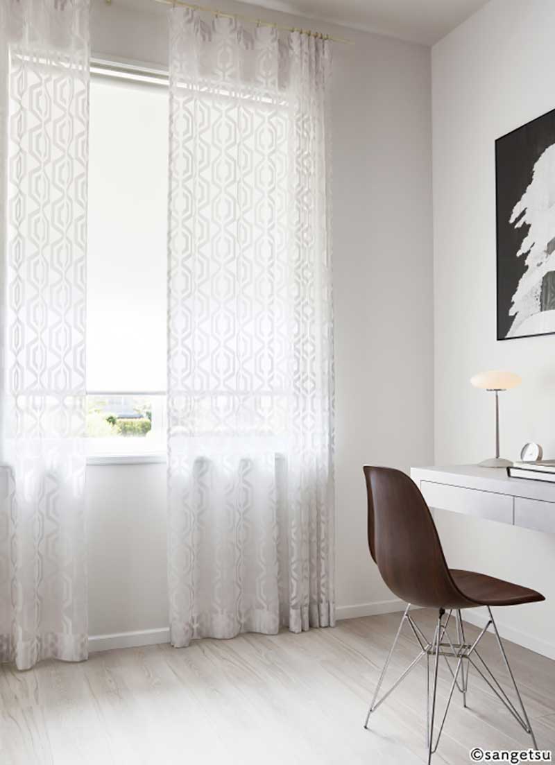 フラワープリント カーテン＆シェード サンゲツ AC Design Sheer AC2511〜2512 SS仕様(スタンダード)約1.5倍ヒダ 幅 500x高さ260cmまで